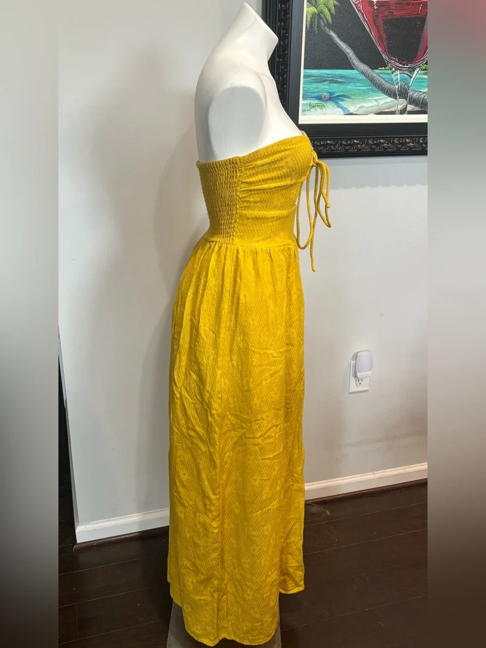Billabong X The Salty Blonde Yellow Strapless Tie-Front Maxi Dress - Picture 4 of 10